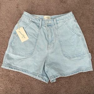 Light wash denim shorts